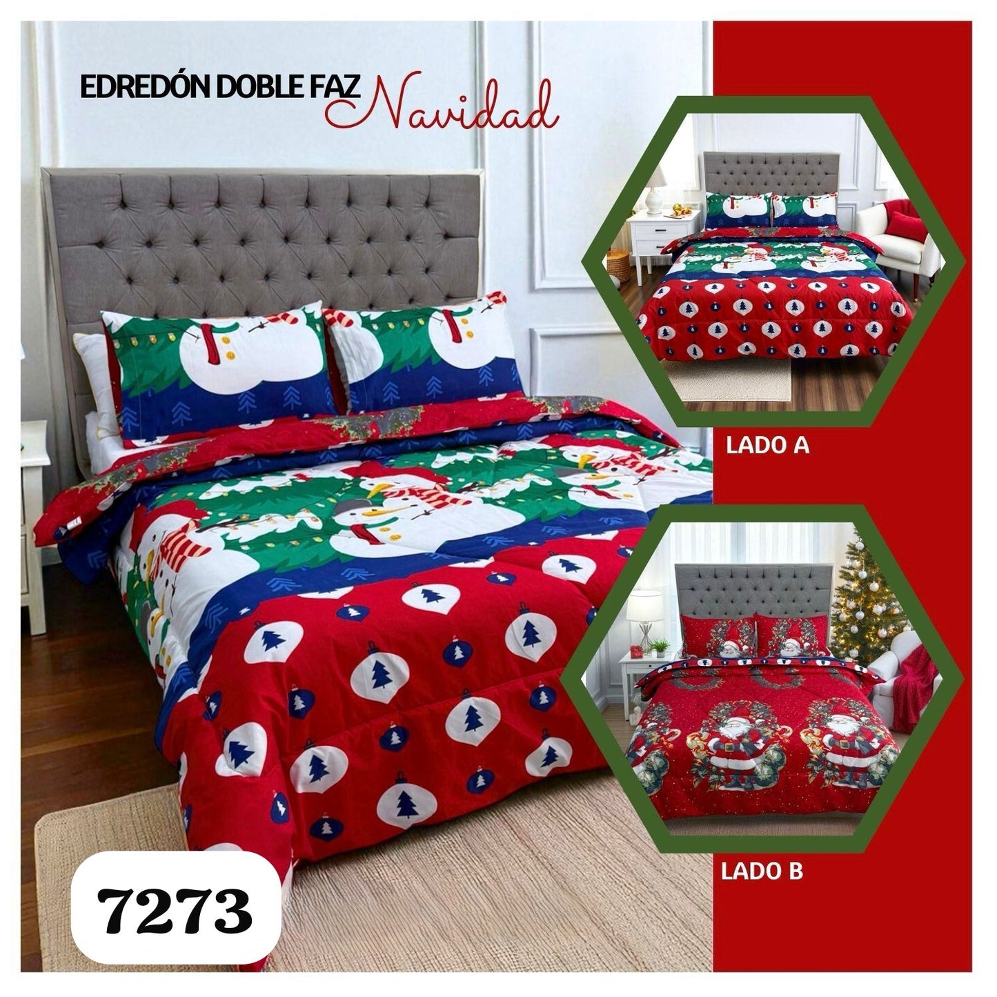 🎄 Edredón Doble Faz Navidad 🎅✨