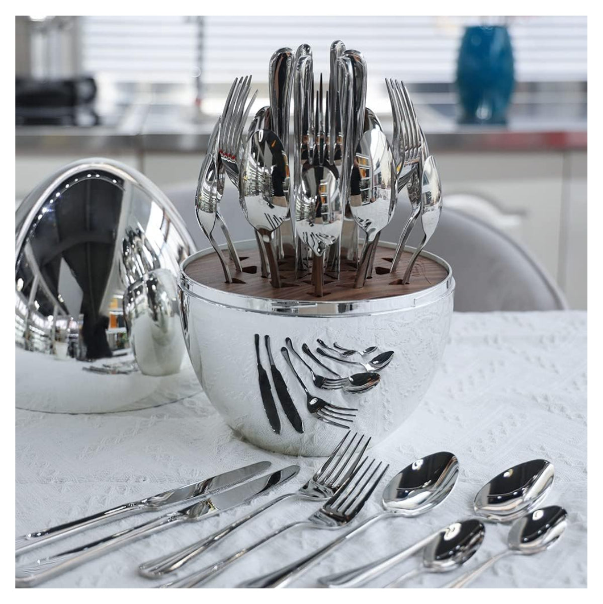 ✨Set Cubiertos Premium 24 Piezas Base huevo✨