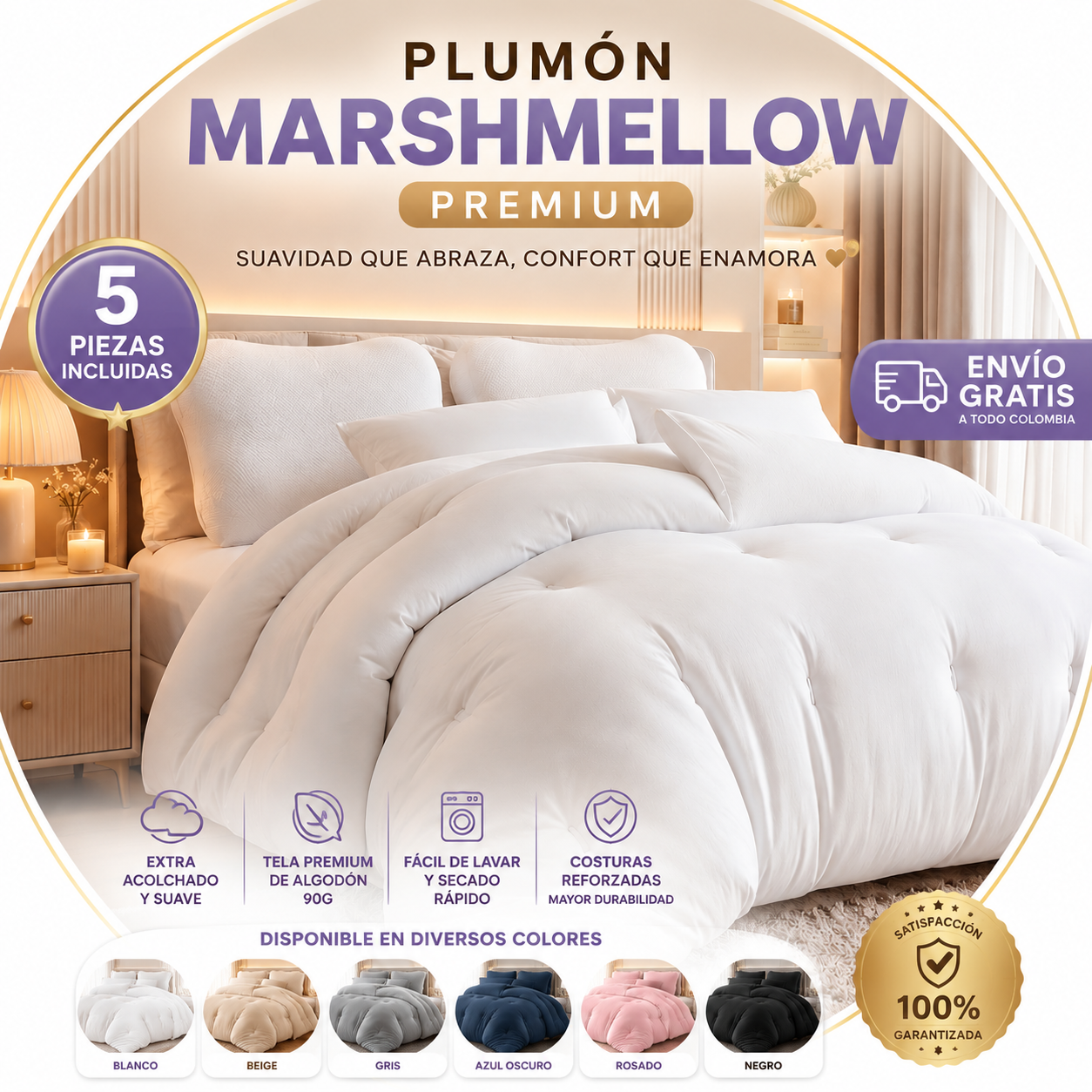 ✨ El Plumón Marshmellow Premium que hará que no quieras salir de la cama
