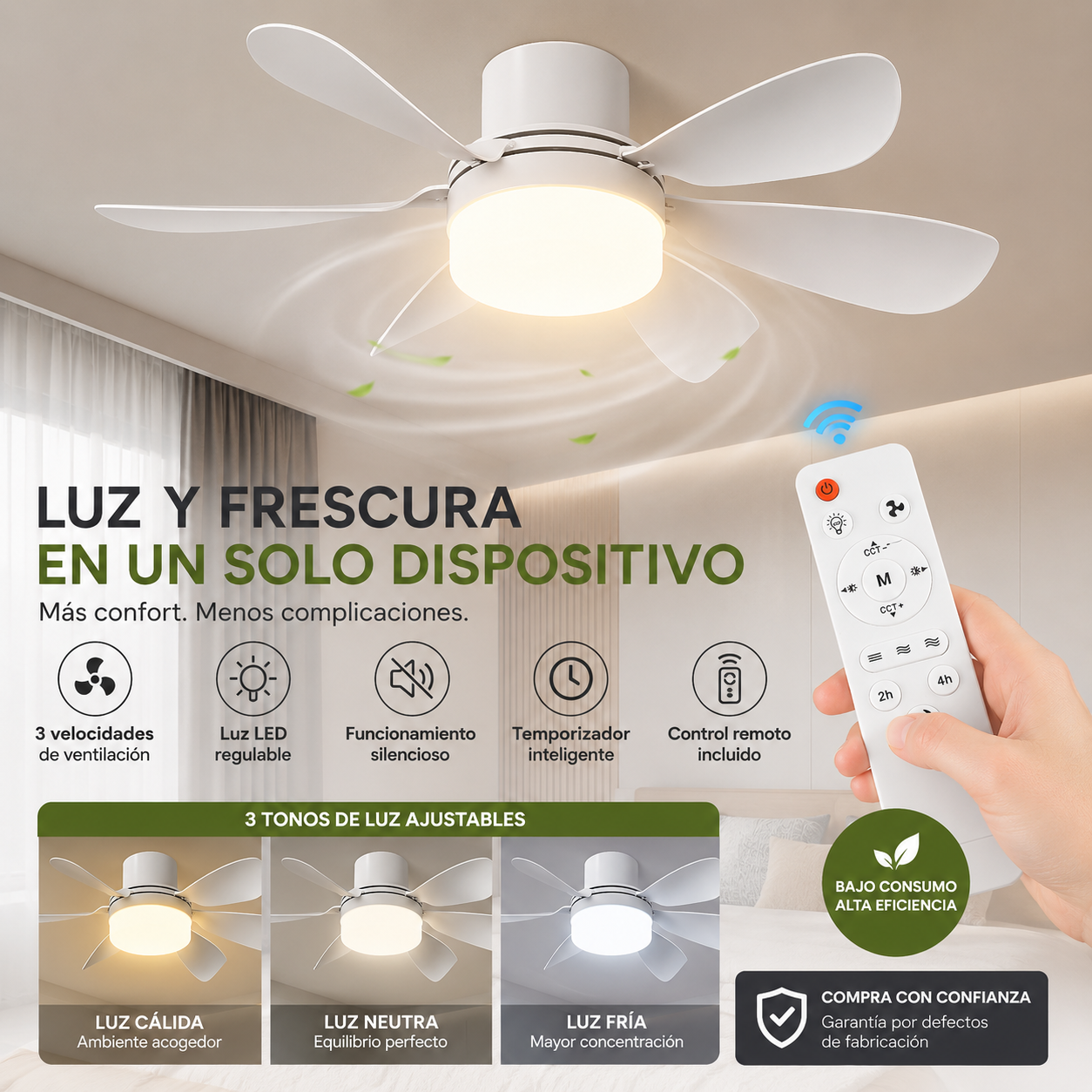 🌬️💡 Convierte el calor de tu habitación en frescura y comodidad en segundos