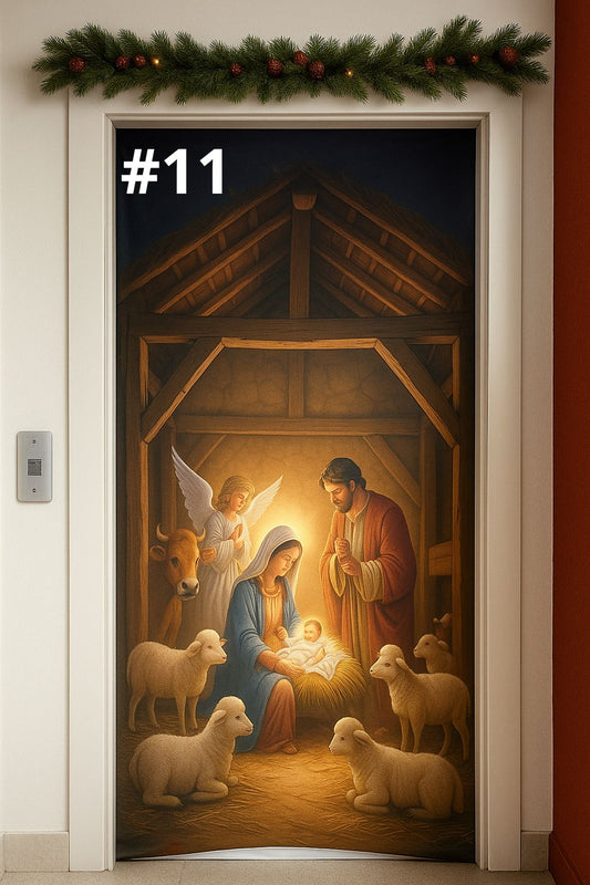 Funda Navideña para Puerta 🎄✨Transforma tu entrada en segundos