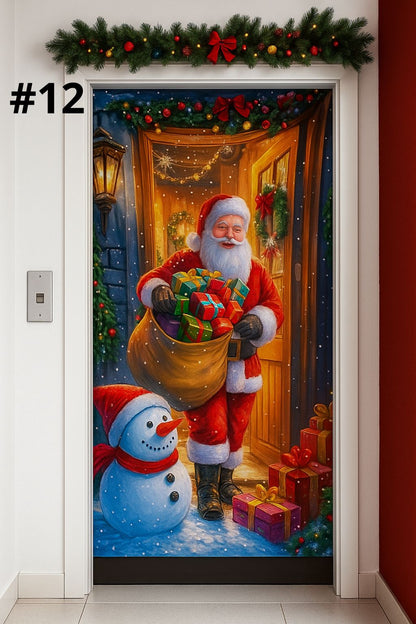 Funda Navideña para Puerta 🎄✨Transforma tu entrada en segundos