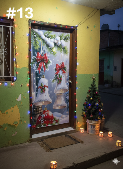 Funda Navideña para Puerta 🎄✨Transforma tu entrada en segundos