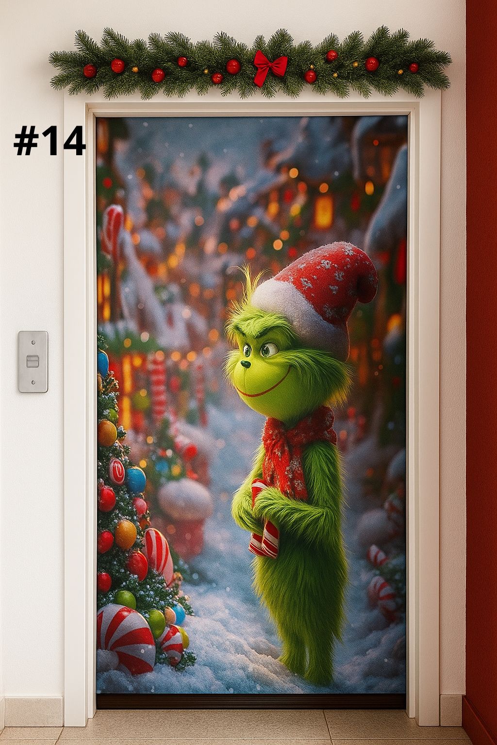 Funda Navideña para Puerta 🎄✨Transforma tu entrada en segundos