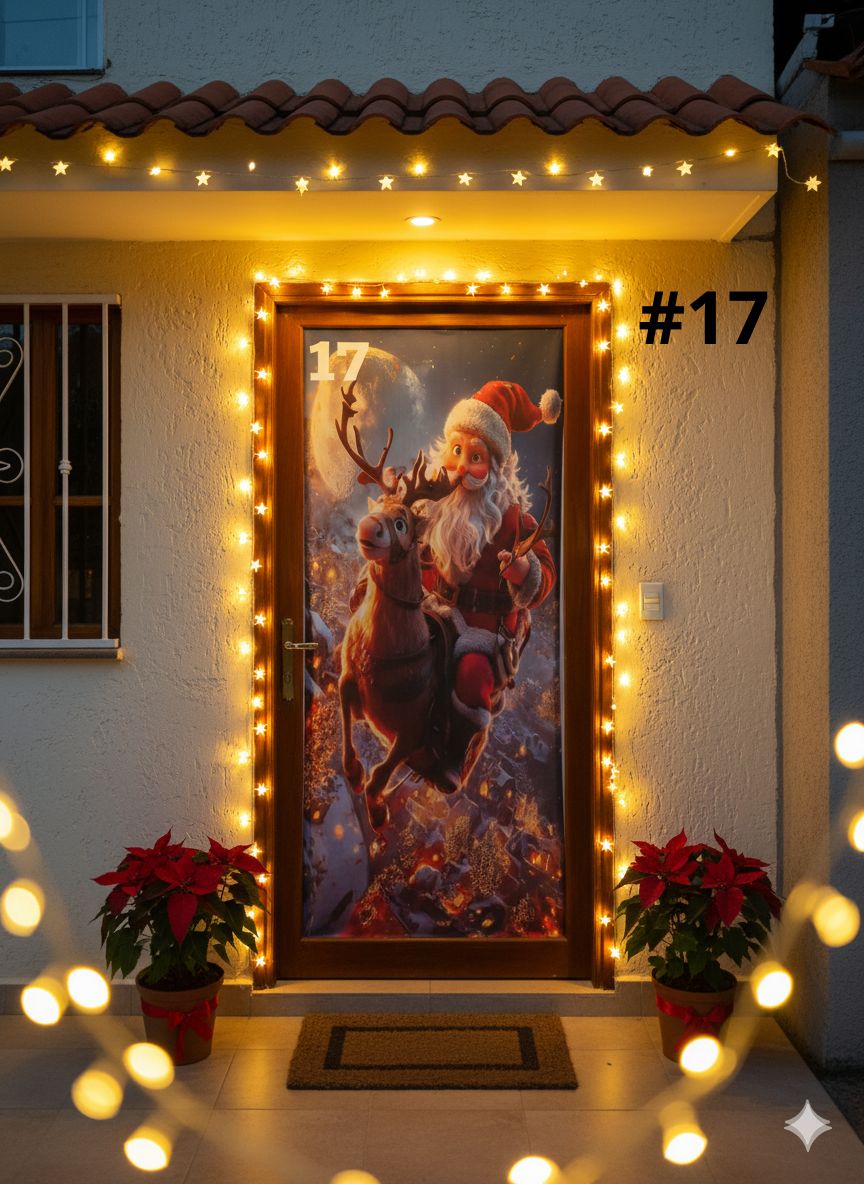 Funda Navideña para Puerta 🎄✨Transforma tu entrada en segundos