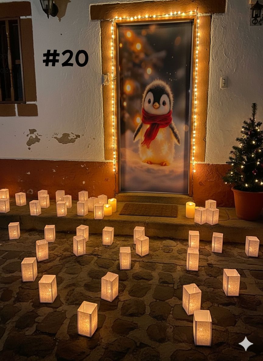 Funda Navideña para Puerta 🎄✨Transforma tu entrada en segundos