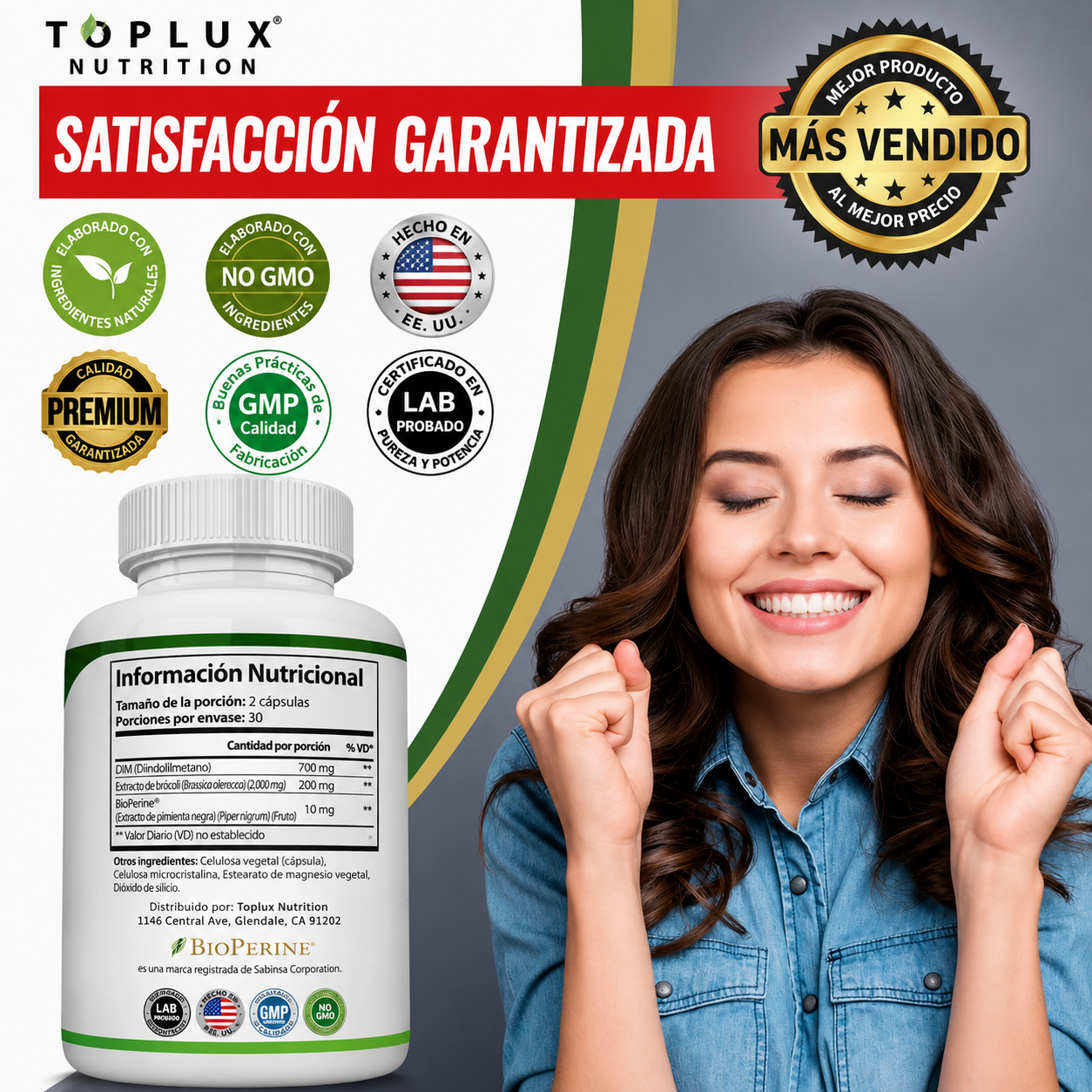 🌿 Apoya Tu Bienestar Hormonal Natural Con ÉLORA DIM + BioPerine®