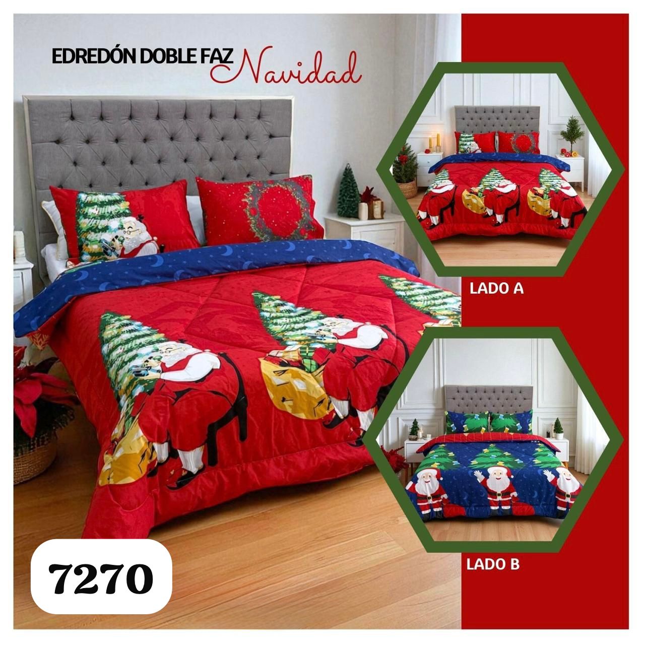 🎄 Edredón Doble Faz Navidad 🎅✨
