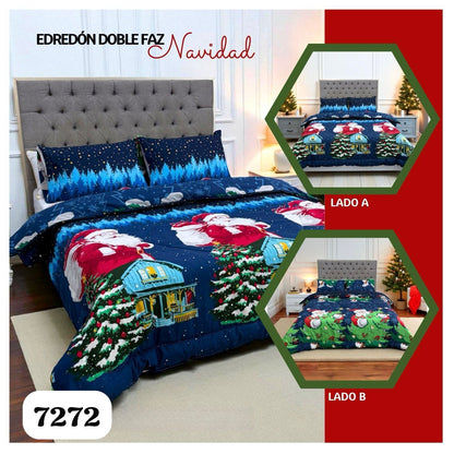 🎄 Edredón Doble Faz Navidad 🎅✨