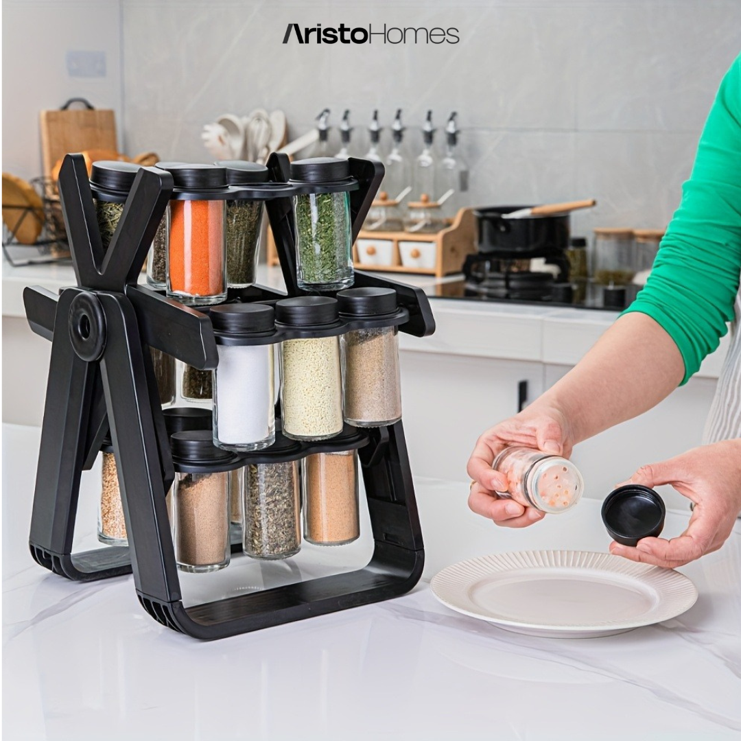 Condimentero Giratorio 18 Piezas ¡Orden y Estilo en tu Cocina! 🧂🍳