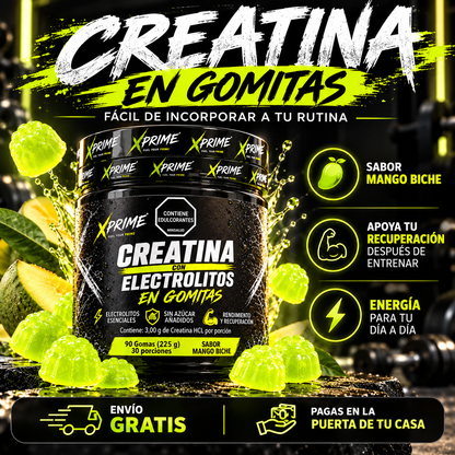 XPRIME® Creatina + Electrolitos.  Sabor Mango Biche