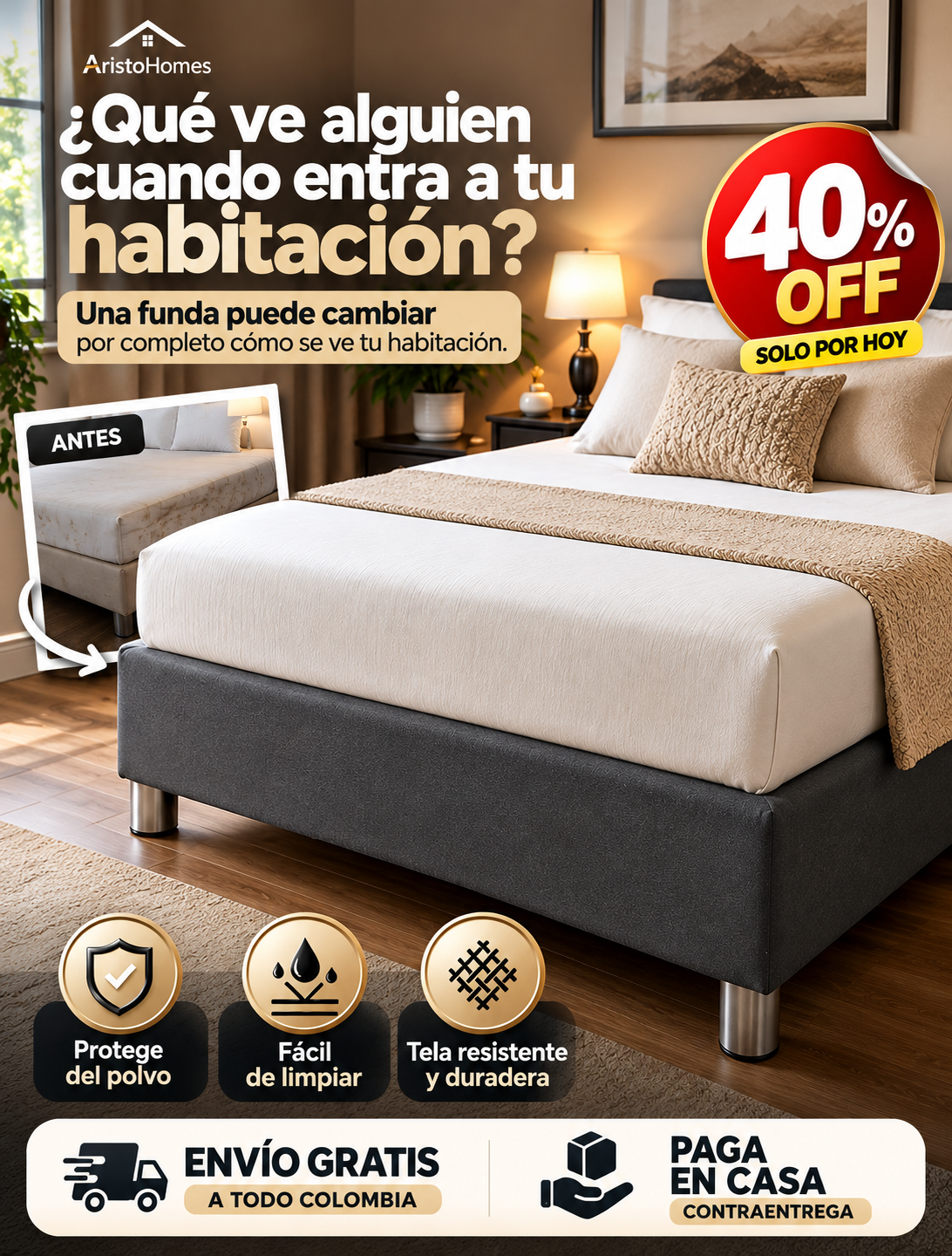 Forro para base cama: renueva tu cama en minutos, sin comprar base nueva