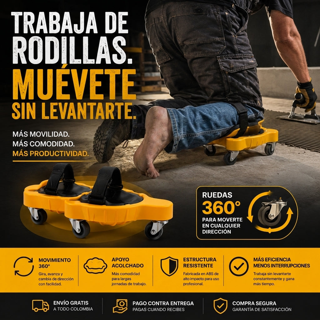 Estación de trabajo móvil - Rodilleras 360° 🛞🔨