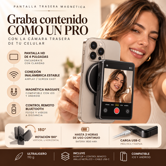 Pantalla Trasera Magnética Para Selfies