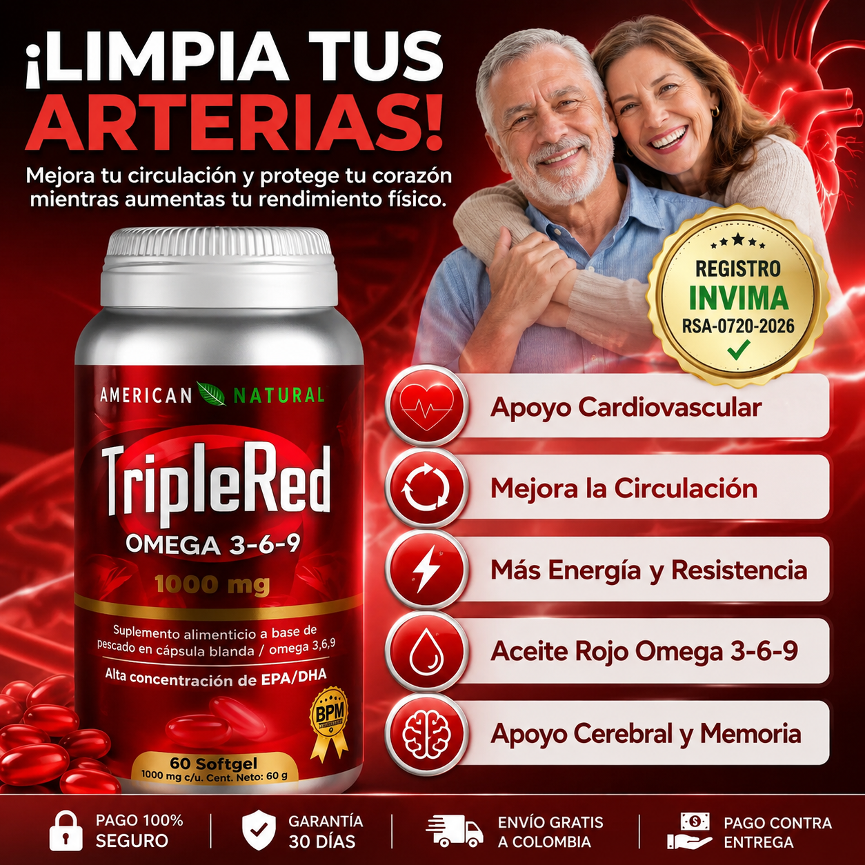 Triple Red Omega Premium❤️Más bienestar para tu corazón y circulación
