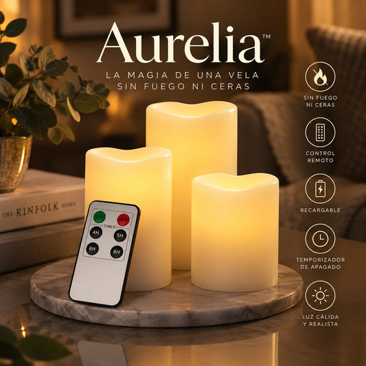 Velas Navideñas Decorativas Luz Led x3