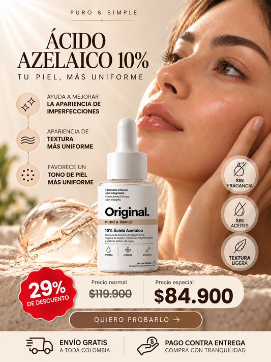 Sérum Facial Ácido Azelaico 10% – Tono, Textura e Imperfecciones