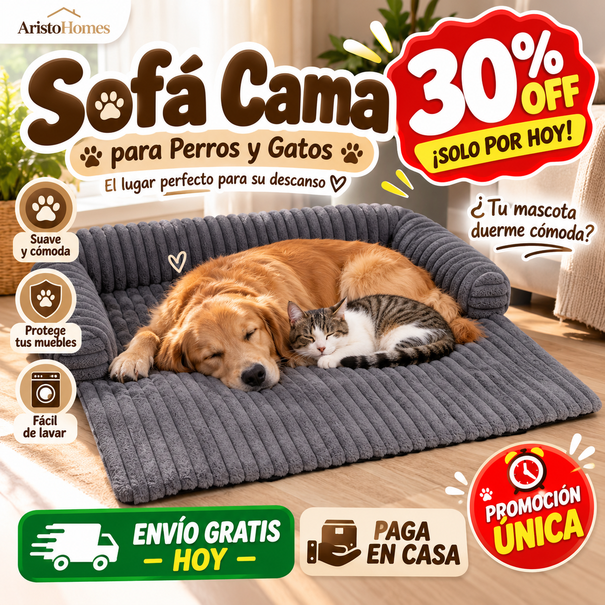 Sofá Cama para mascotas Su rincón favorito empieza aquí 🐾