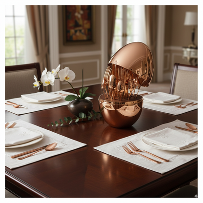 Juego Cubiertos Premium 24 Piezas Base huevo✨