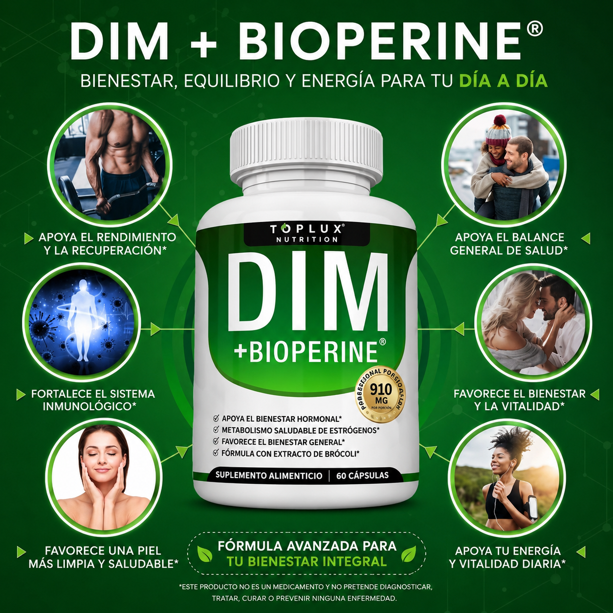 🌿 Apoya Tu Bienestar Hormonal Natural Con ÉLORA DIM + BioPerine®