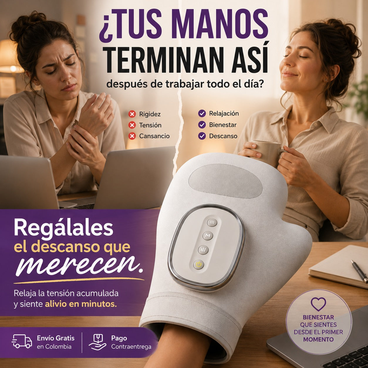 Tus manos trabajan todo el día. Regálales 15 minutos de descanso con ZenHand™