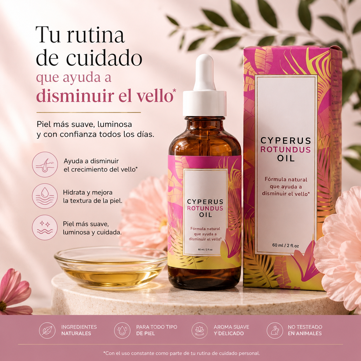 🌿 El aceite natural que transforma tu rutina post depilación