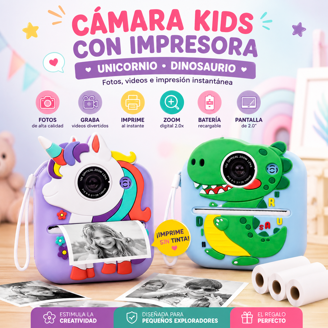 📸💥 Imprime su creatividad al instante y guárdala para siempre 🧒🏻✨