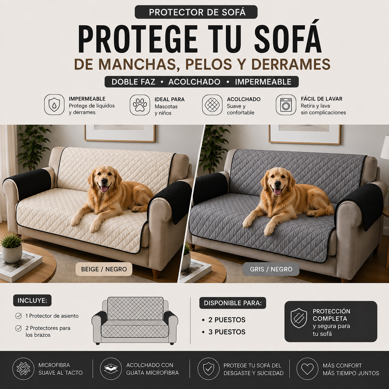Disfruta tu sofá sin vivir preocupada por lo que pueda pasarle.